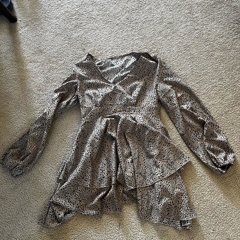 Cheetah print ruffle dress